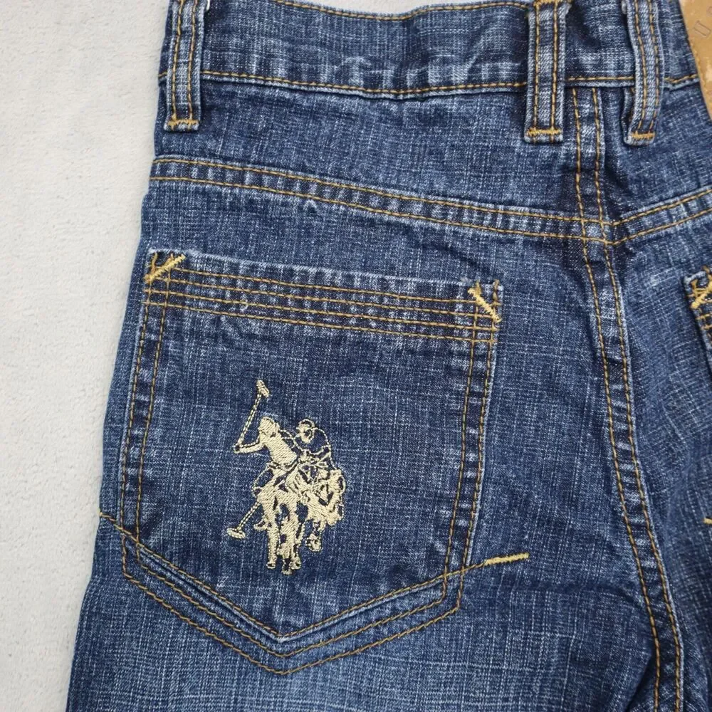 US Polo Assn Shorts Youth 10 Blue Denim Boys Jean Pants Long Grunge Baggy